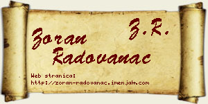 Zoran Radovanac vizit kartica